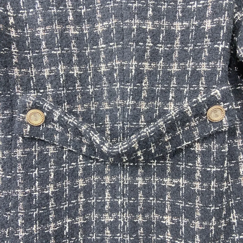 gstudio Black Tweed Long Coat Size 55 US XS-S‎ Gold Buttons Gossip Girl Glam